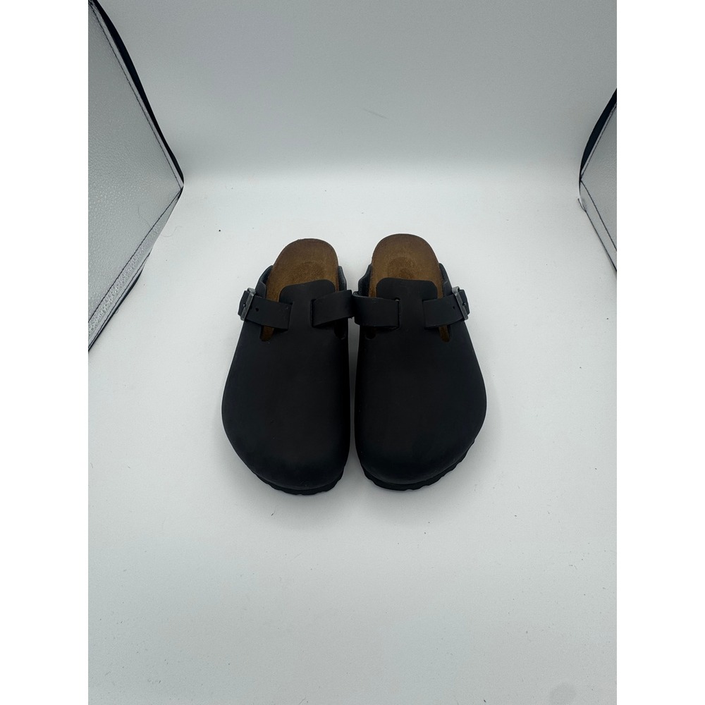Birkenstock Boston Clogs Black Matte Buckle Strap Shoes 37 L6 M4